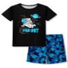 Beezizac Boys Pajamas Black & Blue Astronaut 2-Piece Short Set Soft PJ Summer Jammies Kid Size 10 view 1