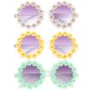 Topbuti Girls Round Daisy Flower Sunglasses Flower Shaped Cute Glasses UV 400 Protection Outdoor Beach Eyewear Girl Boy Gifts (3, White Yellow Green) view 1