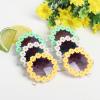 Topbuti Girls Round Daisy Flower Sunglasses Flower Shaped Cute Glasses UV 400 Protection Outdoor Beach Eyewear Girl Boy Gifts (3, White Yellow Green) view 3
