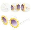 Topbuti Girls Round Daisy Flower Sunglasses Flower Shaped Cute Glasses UV 400 Protection Outdoor Beach Eyewear Girl Boy Gifts (3, White Yellow Green) view 4