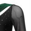 JEATHA Women Latin Salsa Samba Dance Dress Long Sleeves Asymmetric Tassel Fringed Ballroom Dancewear Green XX-Large view 3