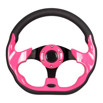 Spaorcco Pink Golf Cart Steering Wheel Universal Fit Yamaha EZGO RXV & TXT, Club Car DS, Club Car Precedent Tempo with Ergonomic Design