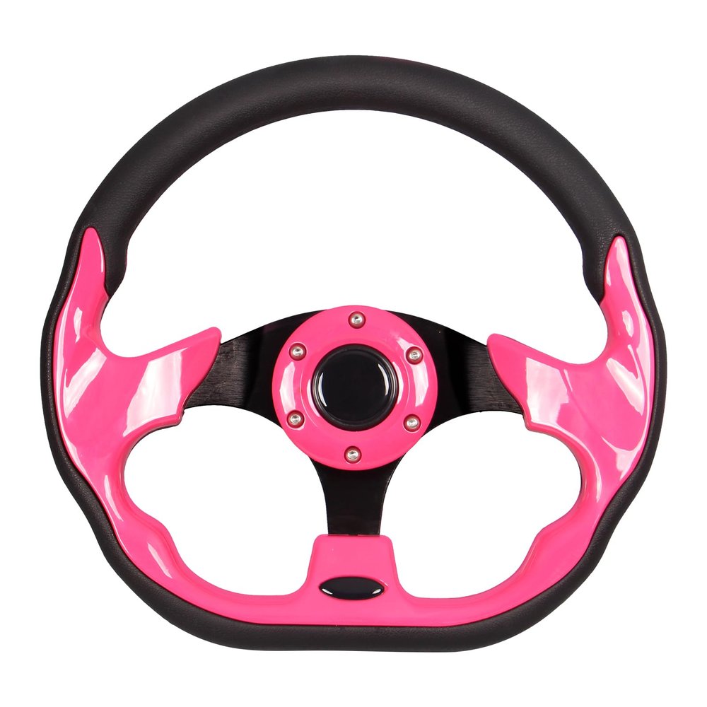 Spaorcco Pink Golf Cart Steering Wheel Universal Fit Yamaha EZGO RXV & TXT, Club Car DS, Club Car Precedent Tempo with Ergonomic Design