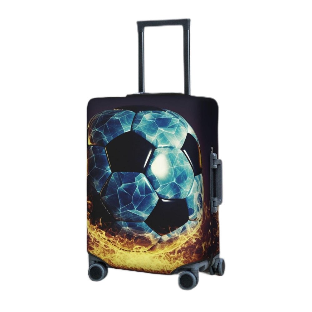 LZQPOEAS Travel Luggage Cover Suitcase Cover Suitcase Protector Cool soccer ball Luggage Washable Baggage Cover Elastic Anti-Scratch Suitcase Case Protector for Adult Personalized Suitcase