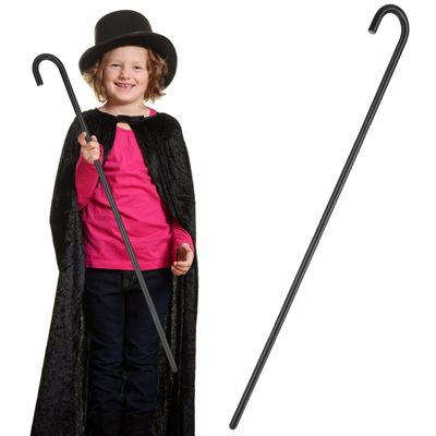 Baluue 39.37 Inch Black Magician Crutch Lightweight Plastic Decorative Cane Halloween Party Performance Prop Cosplay Accessory