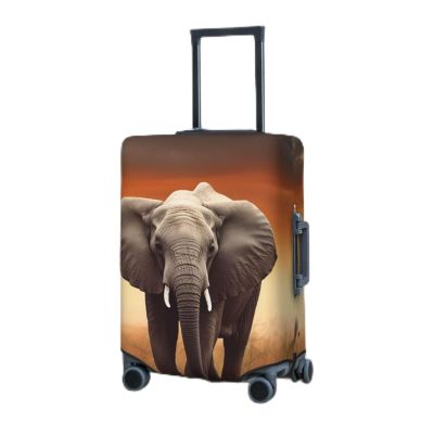 Travel Luggage Cover Suitcase Cover Suitcase Protector Cute Wild Elephant Luggage Covers Washable Baggage Cover Elastic Anti-Scratch Suitcase Case Protector for Adult Personalized Suitcase Covers