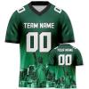 City Custom Football Jersey Personalized Printed/Stitched Green Black Shirt City Night Team Name Number Gift for Men Women Youth Football Fans S-5XL view 1