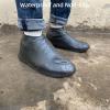 LSDWL Waterproof Shoe Covers 2 Pairs, Non-Slip Reusable for Rain - Black, L view 2