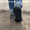 LSDWL Waterproof Shoe Covers 2 Pairs, Non-Slip Reusable for Rain - Black, L view 3