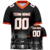 City Custom Football Jersey Personalized Printed/Stitched Black Orange Shirt City Night Team Name Number Gift for Men Women Youth Football Fans S-5XL view 1