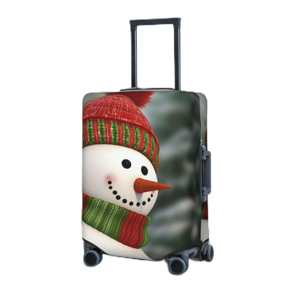 Travel Luggage Cover Suitcase Cover Suitcase Protector Smile Gaze Snowman Luggage Covers Washable Baggage Cover Elastic Anti-Scratch Suitcase Case Protector for Adult Personalized Suitcase Covers
