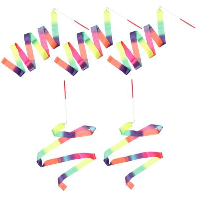 Yardwe 5pcs Artistic Gymnastics Dance Ribbons Flexible and Colorful Streamers for and Training Activities