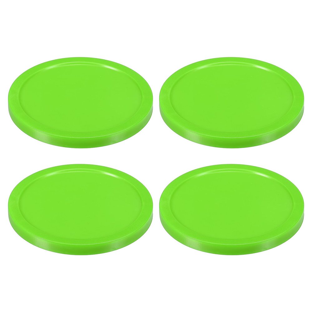 PATIKIL Air Hockey Pucks 3.2 Inch, 4Pcs Air Hockey Heavy Replacement Pucks for Game Tables Equipment Accessories, Light Green