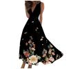 Wanvekey Floral Dress for Women Fashion Summer Dress Casual V Neck A Line Dress Sleeveless Swing Maxi Dresses 2024 view 1