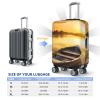 LZQPOEAS Travel Luggage Cover Suitcase Cover Suitcase Protector River Sunset Wooden boat Luggage Washable Baggage Cover Elastic Anti-Scratch Suitcase Case Protector for Adult Personalized Suitcase view 2