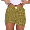 codcm Womens Y2K Boxer Shorts Cute Plaid Button Front Pajama Bottoms Pj Shorts Sleepwear(Yellow,3X-Large) view 1