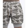 Men 2 in 1 Running Shorts Workout Athletic Camouflage Gym Short Bodybuilding Stealth Short Pants (Grey,XX-Large) view 4
