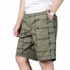 Men's Casual Plaid Beach Shorts Cargo Drawstring Loose Oversized Short Casual Elastic Waist Summer Men Short Pants (Green,3X-Large) view 1