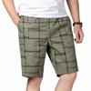 Men's Casual Plaid Beach Shorts Cargo Drawstring Loose Oversized Short Casual Elastic Waist Summer Men Short Pants (Green,3X-Large) view 3