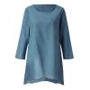 Buy Again Ladies Summer Tops and Blouses 2024 Loose Long Sleeve Tops for Women Half Sleeve Shirt Women Plus Size Womens Plus Long Sleeve Tops Women's 3/4 Sleeve T-Shirt Womens Fashion Blue view 4
