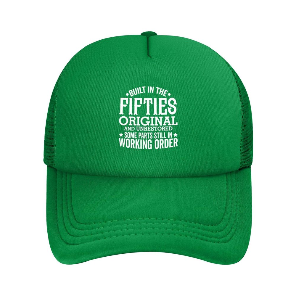 Builts in The Fifties Original and Unrestored Some Parts Trucker Hat Summer Mesh Cap with Adjustable Snapback Unisex Green
