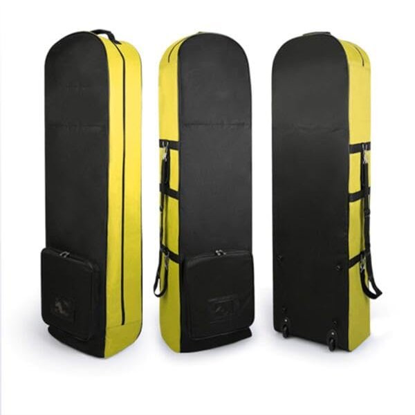 MNSSRN Golf Lightweight Travel Bag, Single-Layer Foldable Aviation Bag with Pulleys, 1.4Kg,Yellow