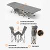 YySXIQ Folding Camping Cot, Portable Folding Camping Cot, Outdoor Patio Folding Lounge Chair, Perfect for Camping, Pool, Beach, Patio,Office,D view 2