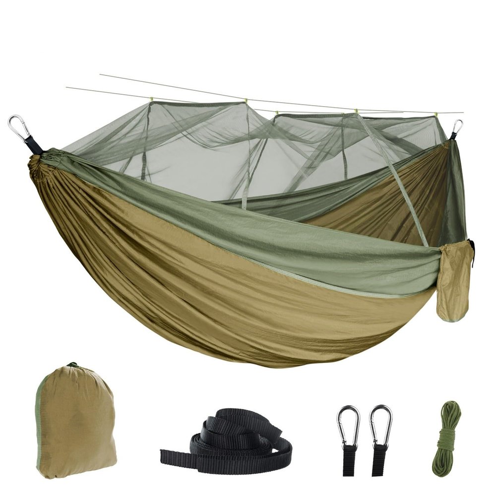 AISHULEI Hammock with Mosquito Net Lightweight Jungle Hammock for Trekking, Backpacking, Nylon Travel Hammock with Mosquito for Travel, Garden, Hiking, Survival (Color : E)