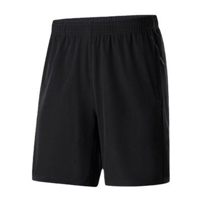SWJGLITTR Mens Relaxed Elastic Waist Shorts Running Workout Zipper Pocket Short Athletic Fitness Gym Short Pant (Black,Medium)