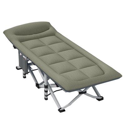 YySXIQ Camping Cot for Adults, Portable Camp Cot Bed Sleeping Cots, Camping Cot, Sleeping Cot for Adult, Supports 330 Lbs, for Outdoor Camping/Office,Green