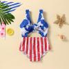 ZINTAOZT 4th of July Toddler Girl One Piece Swimsuit Stars and Stripes Print Bathing Suit Infant Summer Swimwear Sunsuit (B Red, 18-24 Months) view 2