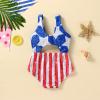 ZINTAOZT 4th of July Toddler Girl One Piece Swimsuit Stars and Stripes Print Bathing Suit Infant Summer Swimwear Sunsuit (B Red, 18-24 Months) view 3