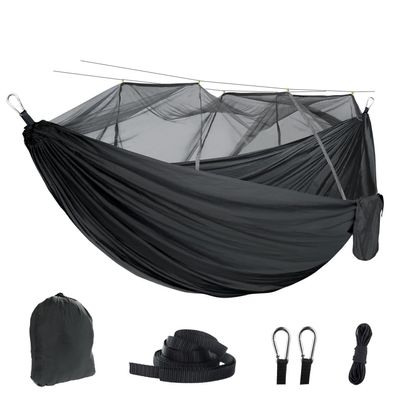 AISHULEI Hammock with Mosquito Net Lightweight Jungle Hammock for Trekking, Backpacking, Nylon Travel Hammock with Mosquito for Travel, Garden, Hiking, Survival (Color : Large)