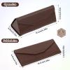 3 Pack Portable Sunglasses Case Foldable Glasses Case 6.38 x 2.72 x 2.52in(L*W*H) PU Hard Shell Eyeglasses Case With 3 Cleaning Cloths view 3