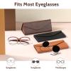 3 Pack Portable Sunglasses Case Foldable Glasses Case 6.38 x 2.72 x 2.52in(L*W*H) PU Hard Shell Eyeglasses Case With 3 Cleaning Cloths view 4