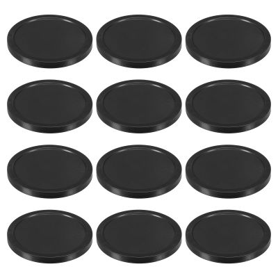 PATIKIL Air Hockey Pucks 3.2 Inch, 12Pcs Air Hockey Heavy Replacement Pucks for Game Tables Equipment Accessories, Black