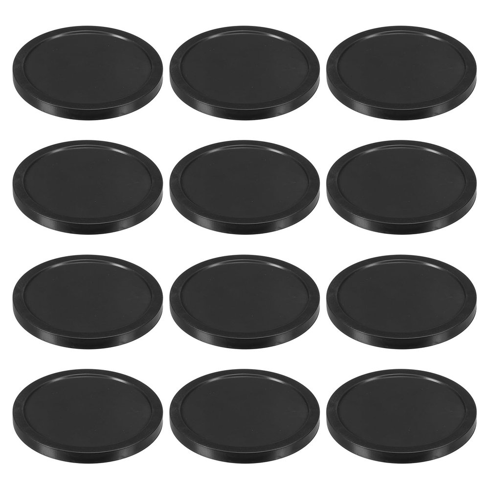 PATIKIL Air Hockey Pucks 3.2 Inch, 12Pcs Air Hockey Heavy Replacement Pucks for Game Tables Equipment Accessories, Black