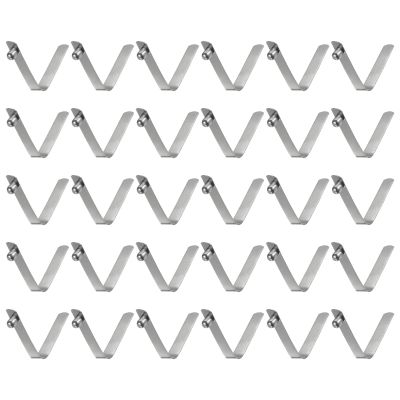 HARFINGTON 30pcs Single Button Kayak Paddle Snap Spring Clip 5.4x6.3x44mm 65Mn Spring Steel V-Shaped Solid Lift Telescopic Locking Tube Pole Clips for Tent Umbrella Camping