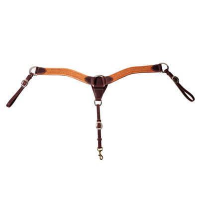 Professional's Choice Hand Stamped Contoured Breast Collar 2" Natural/Burgundy