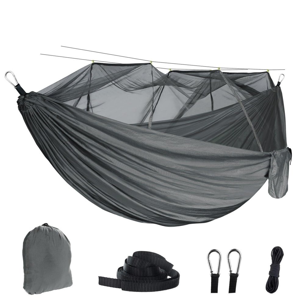 AISHULEI Hammock with Mosquito Net Lightweight Jungle Hammock for Trekking, Backpacking, Nylon Travel Hammock with Mosquito for Travel, Garden, Hiking, Survival (Color : C)