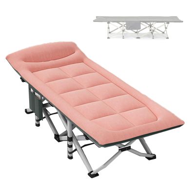 YySXIQ Folding Camping Cot, Portable Folding Camping Cot, Outdoor Patio Folding Lounge Chair, Perfect for Camping, Pool, Beach, Patio,Office,A