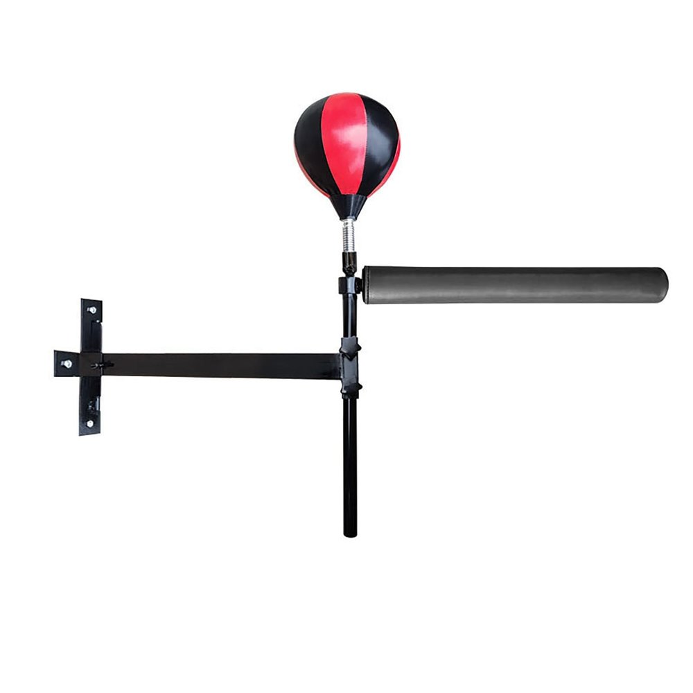 TREGOO Wing Chun Dummy Wall Mounted Boxing Spinning Bar for Punching Speed Kung Fu Training, Wing Tsun Dummies Fitness Equipment, Martial Arts Arms for Home Ourdoor (Size : Single Ball)