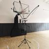 NUNETH Metal Basketball Shot Returner Net System for Hoop, Foldable Basketball Return Attachment, Floor Standing Basketball Pass Back Rebounder Net Trainer view 1