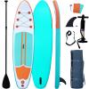 Inflatable Paddle Boards Stand Up Paddleboard Wide Stable with Premium SUP Paddle Board Accessories for All Skill Levels with Fins, Adjustable Paddle, Pump, Backpack, Leash view 1