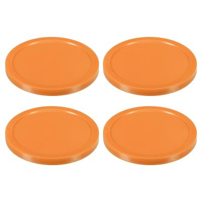 PATIKIL Air Hockey Pucks 3.2 Inch, 4Pcs Air Hockey Heavy Replacement Pucks for Game Tables Equipment Accessories, Orange