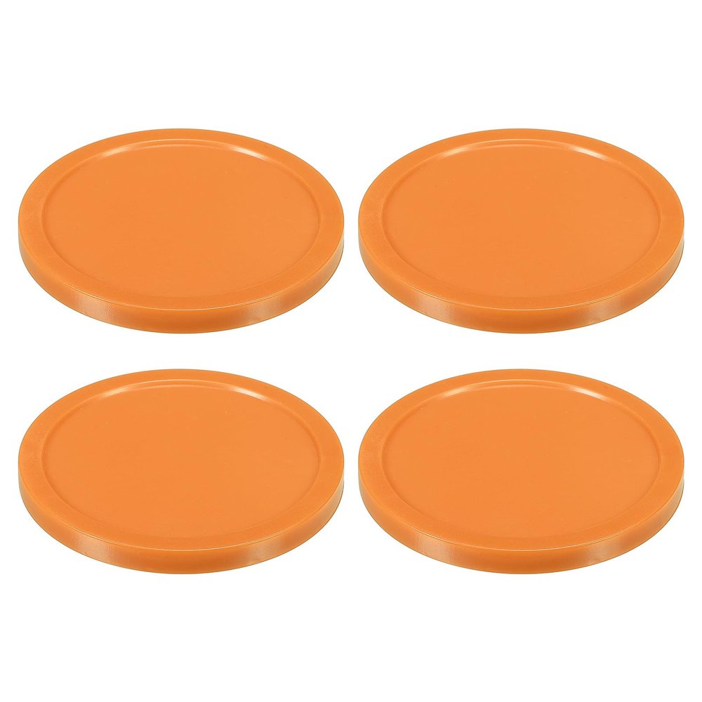 PATIKIL Air Hockey Pucks 3.2 Inch, 4Pcs Air Hockey Heavy Replacement Pucks for Game Tables Equipment Accessories, Orange