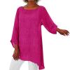Early Day Prime Access Womens Summer Tops 2024 Trendy Womens Clothes Plus Size Polo V Neck Sweater Women Womens Sweatshirts Plus Size Womens Cotton T Shirts Womens Fashion Pink view 1