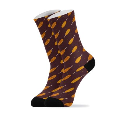 Wusikd Corn Dogs Socks for Women and Men Cartoon Long Socks for Athletic Running 1