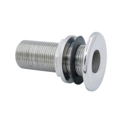 1PC of RANYUSS Stainless Steel 316 Combo Stainless Steel Thru-Hull Fitting w/Nut with Gasket for 3/8 I.D Hose (3/8IN)