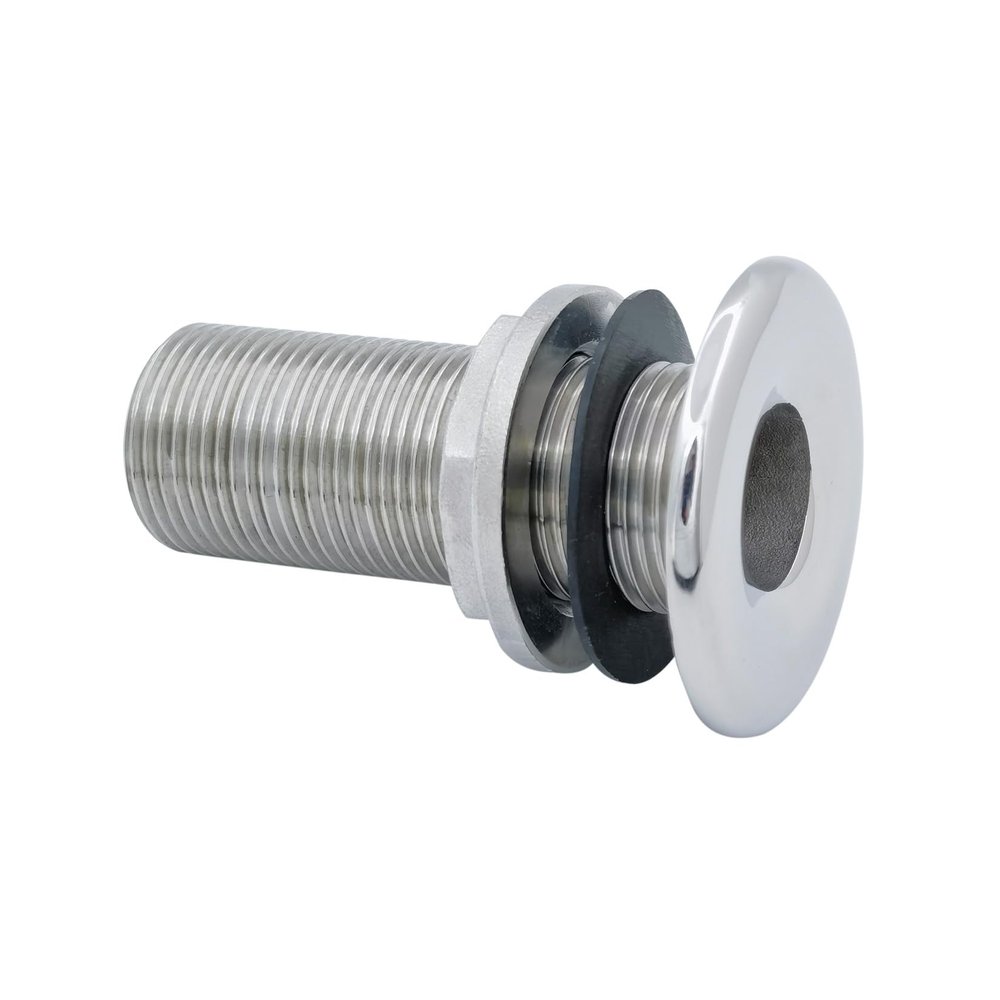 1PC of RANYUSS Stainless Steel 316 Combo Stainless Steel Thru-Hull Fitting w/Nut with Gasket for 3/8 I.D Hose (3/8IN)